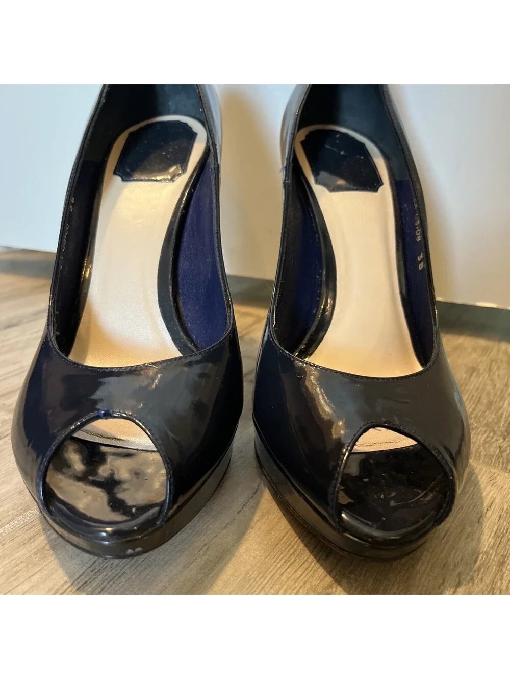 CHRISTIAN DIOR MISS DIOR 4 INCH STILLETO HEELS SIZE IT38/US8 MADE IN ITALY BLUE
